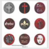 Vampire Gothic Round Collector's Stickers Set Aufkleber (Blatt)