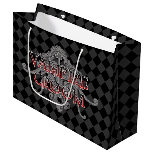 Vampire Groom Große Geschenktüte (Vorderseite Schrägansicht)