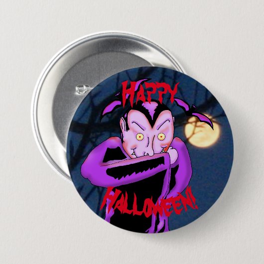 Vampire Halloween Button (Vorne & Hinten)