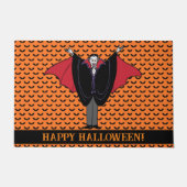 Vampire Halloween Custom Greeting Orange Black Fußmatte (Vorderseite)