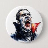 Vampire Halloween Gothic Red Black Button (Vorderseite)