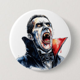 Vampire Halloween Gothic Red Black Button