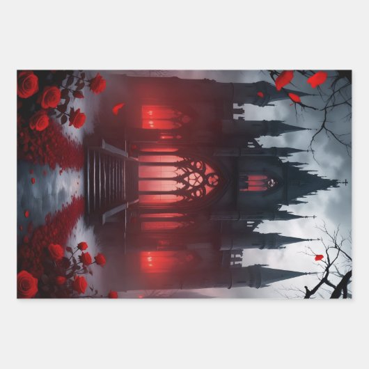 Vampire Halloween Hintergrund Geschenkpapier Set (Vorderseite)