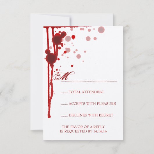 Vampire Halloween Hochzeit RSVP Fake Blored (Vorderseite)