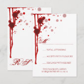 Vampire Halloween Hochzeit RSVP Fake Blored Karte (Vorne/Hinten)