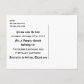 Vampire Halloween Hochzeit | SAVE THE DATE Ankündigungspostkarte (Rückseite)