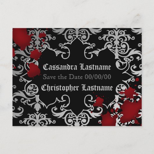 Vampire Halloween Hochzeit | SAVE THE DATE Ankündigungspostkarte (Vorderseite)