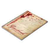 Vampire-Halloween-Hochzeitguestbook-Fake blutrot Notizblock (Linke Seite)