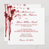 Vampire Halloween Hochzeitsfeier Fake Rotes Blut Einladung (Vorne/Hinten)