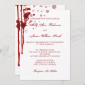 Vampire Halloween Hochzeitsfeier Fake Rotes Blut Einladung (Vorne/Hinten)