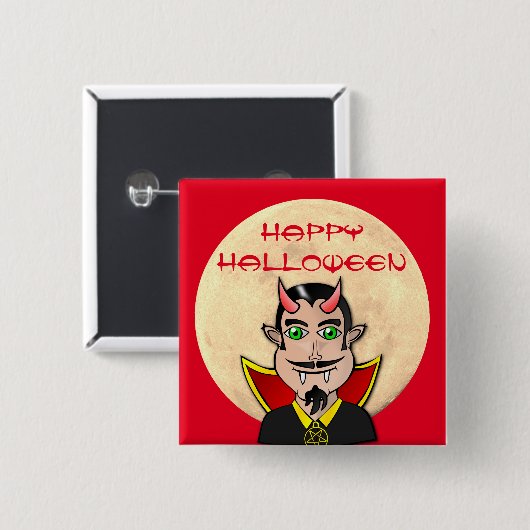 Vampire Halloween / Moon Button (Vorne & Hinten)