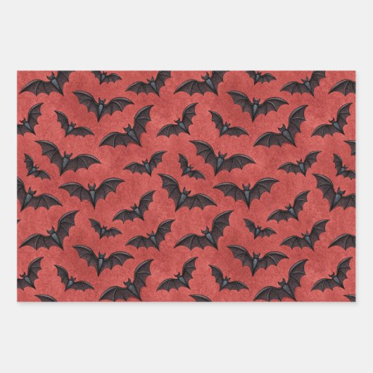 Vampire Halloween Muster Geschenkpapier Set (Vorderseite 3)