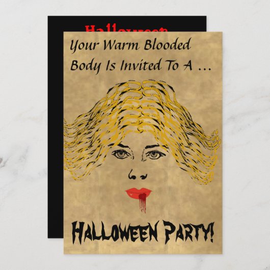 Vampire Halloween-Party Einladung (Vorne/Hinten)