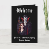 Vampire 🖤 Halloween-Party - Schwarze Einladungska Einladung (Vorderseite)