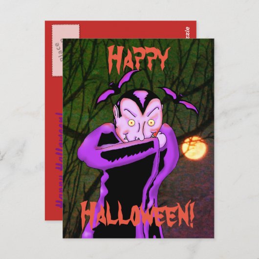 Vampire Halloween Postcard Postkarte (Vorne/Hinten)