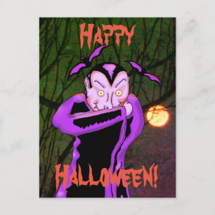 Vampire Halloween Postcard Postkarte