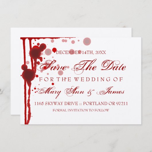 Vampire Halloween Save the Date Fake Blored (Vorne/Hinten)