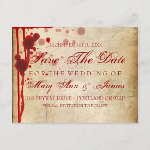Vampire Halloween Save the Date Fake Blored Ankündigungspostkarte