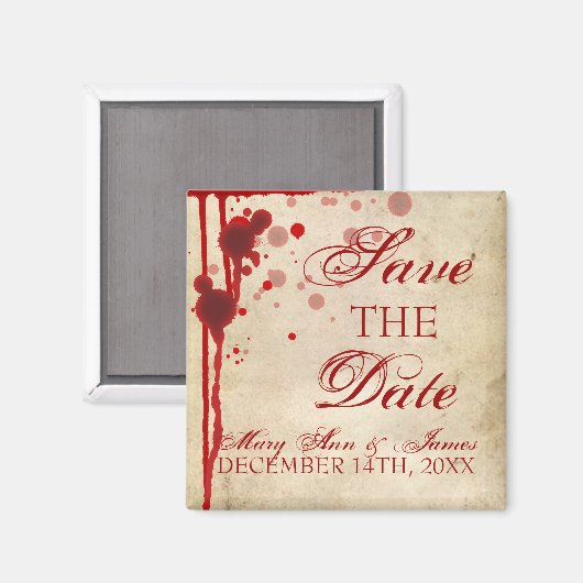 Vampire Halloween Save the Date Fake Blored Magnet (Vorderseite/Rückseite)