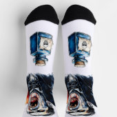 Vampire Halloween Socks Gothic Red Black Crew Socken (Oben)