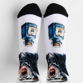 Vampire Halloween Socks Gothic Red Black Crew Socken