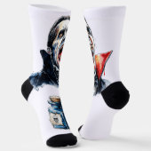 Vampire Halloween Socks Gothic Red Black Crew Socken (Gewinkelt)