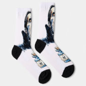 Vampire Halloween Socks Gothic Red Black Crew Socken (Rechts)