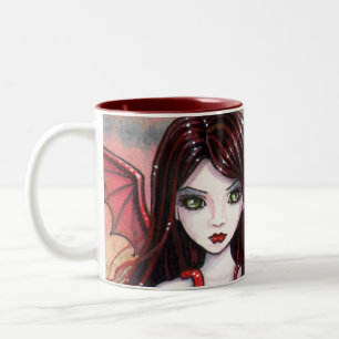 Vampire-Halloween-Tasse von Molly Harrison Zweifarbige Tasse