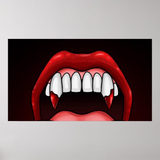 Vampire Halloween Teeth Poster (Vorne)