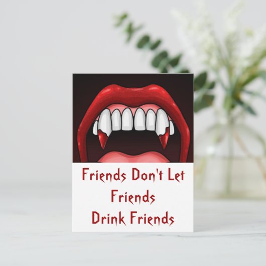 Vampire Halloween Teeth Postkarte (Stehend Vorderseite)