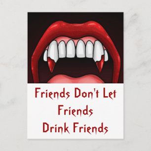 Vampire Halloween Teeth Postkarte