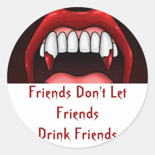 Vampire Halloween Teeth Runder Aufkleber