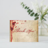 Vampire Halloween Vielen Dank Hinweis Fake blutrot Postkarte (Stehend Vorderseite)