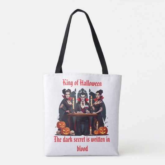 Vampire Halloween White Tote Tasche 🧛 ‍ ♂️ 🤍 (Rückseite)