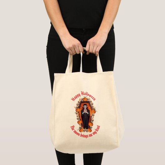 Vampire Halloween White Tote Tasche 🧛 ‍ ♂️ 🤍 (Vorderseite (Produkt))