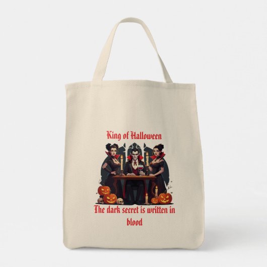 Vampire Halloween White Tote Tasche 🧛 ‍ ♂️ 🤍 (Rückseite)