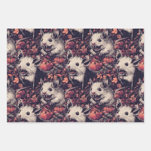 Vampire Hamster Halloween Wrapping Paper Geschenkpapier Set (Vorderseite 2)