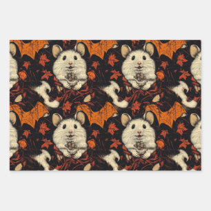 Vampire Hamster Halloween Wrapping Paper Geschenkpapier Set