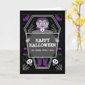 Vampire Happy Halloween Karte (Gelbe Blume)