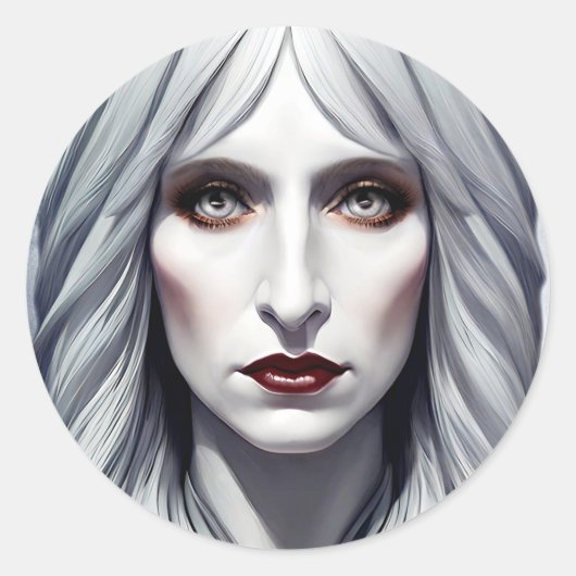 Vampire Hexe Woman Fantasy Dark Art Runder Aufkleber (Vorderseite)