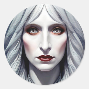 Vampire Hexe Woman Fantasy Dark Art Runder Aufkleber