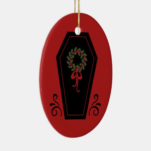 Vampire Holiday Coffin Keramikornament (Rechts)