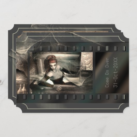 Vampire Horror Movie Gothic Halloween-Party Einladung (Vorne/Hinten)