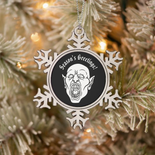 Vampire Horror Schneeflocken Zinn-Ornament (Baum)