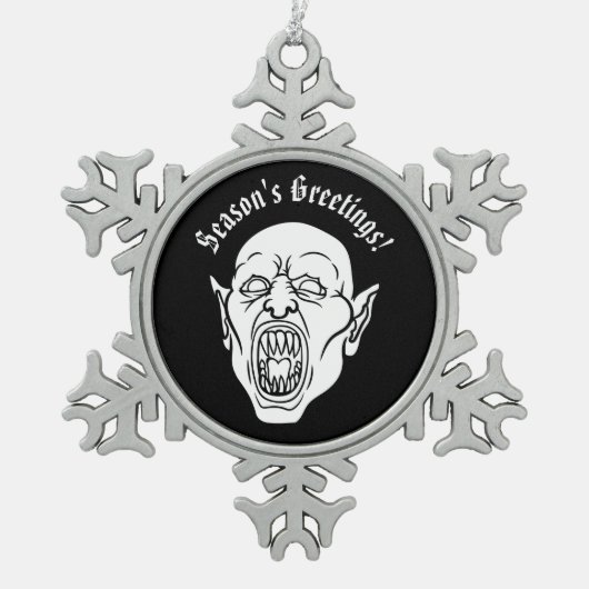 Vampire Horror Schneeflocken Zinn-Ornament (Vorderseite)