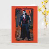 Vampire Hunk Halloween Card Karte (Gelbe Blume)