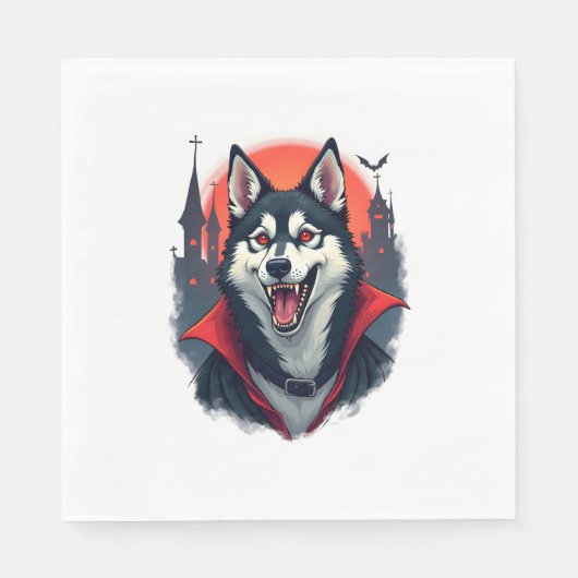 Vampire Husky Bite Serviette (Vorderseite)