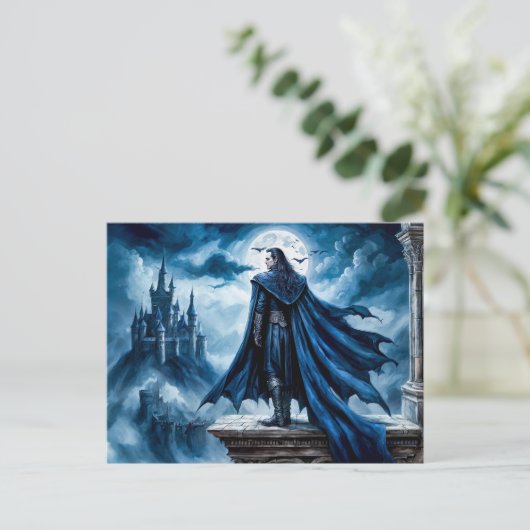 Vampire in der Burg Moonlit Postkarte (Stehend Vorderseite)