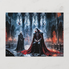 Vampire in der gotischen Kathedralhalle Postkarte
