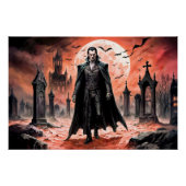 Vampire in Moonlit Graveyard Poster (Vorderseite)